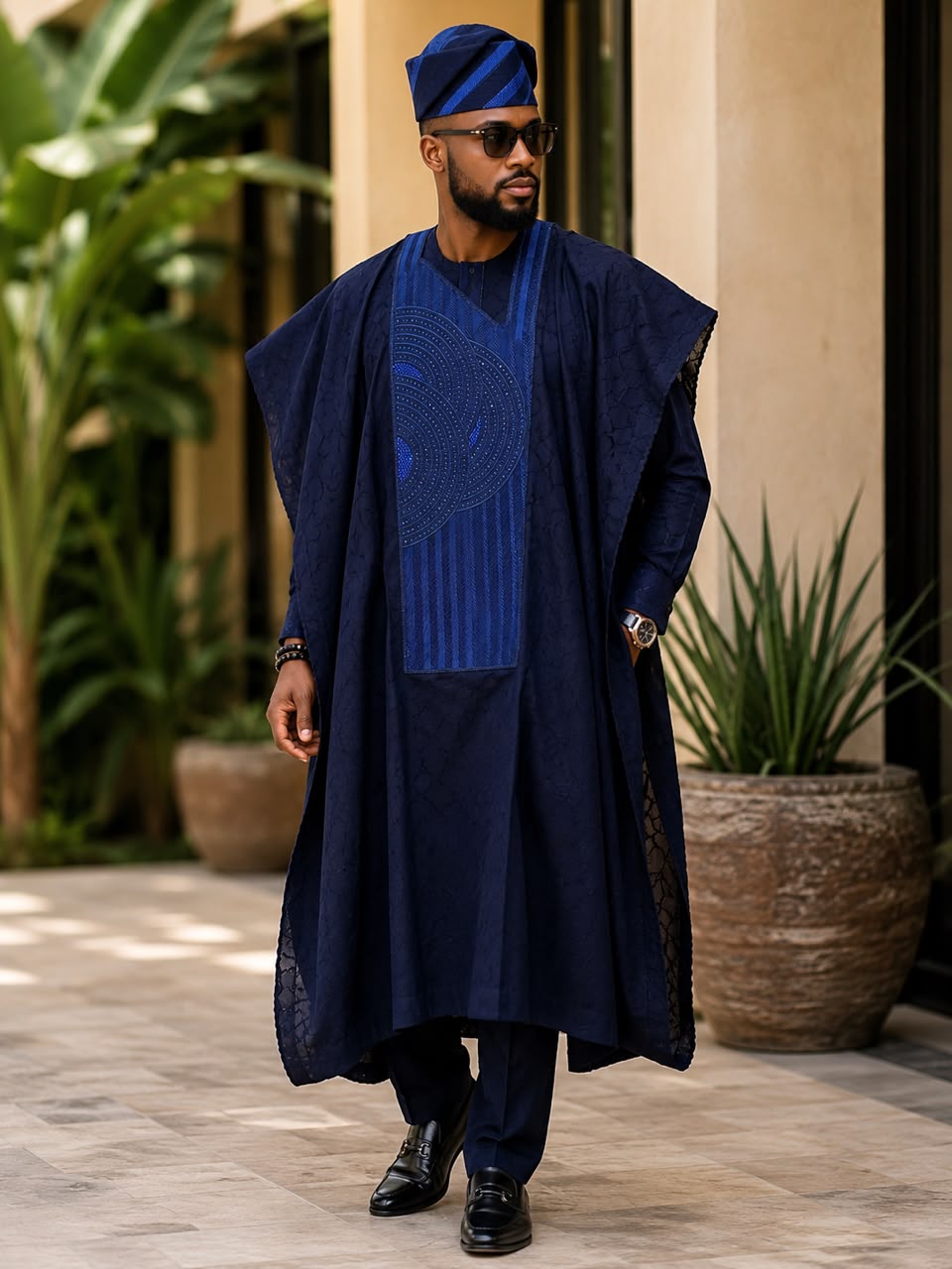 T&T Royal Midnight Agbada Set