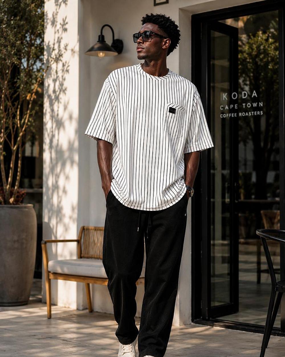 T&T Urban Luxe Pinstripe Casual Set